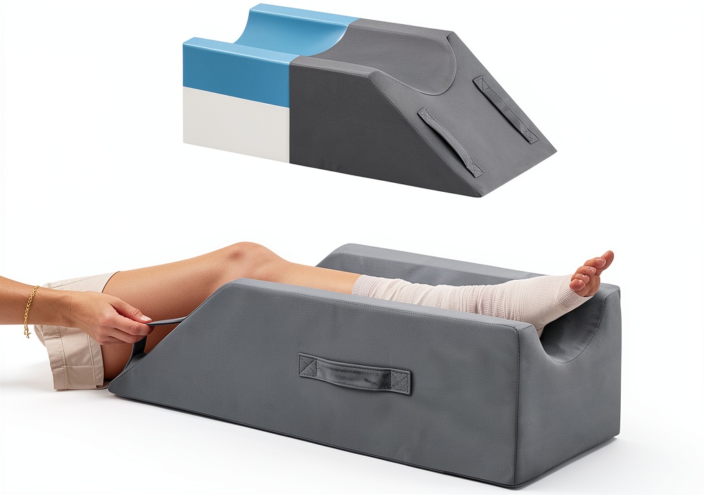 MEGCXIT leg elevation pillow in use on a bed