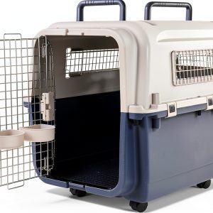 OLIXIS Sturdy Plastic Dog Crate Carrier - Airline Approved-0