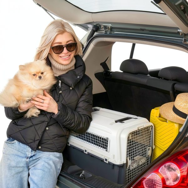 Elevon Sturdy Plastic Dog Crate Carrier-6