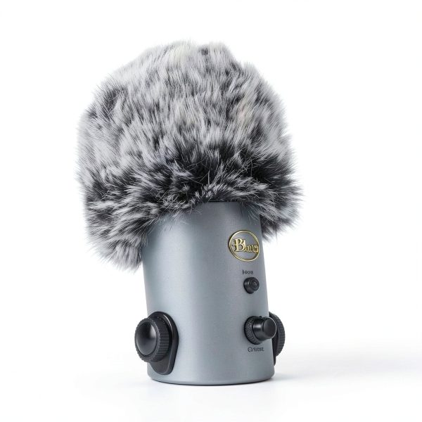 Fuzzy-BlackWhite Mic Windscreen by Pavo Fur-1