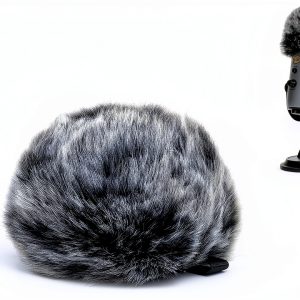 Fuzzy-BlackWhite Mic Windscreen by Pavo Fur-0