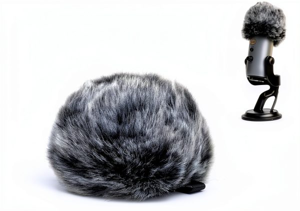 Fuzzy-BlackWhite Mic Windscreen by Pavo Fur-0