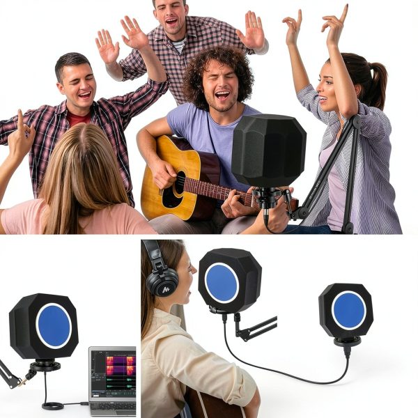 Ktondic Mic Isolation Shield Pop Filter with Acoustic Foam PF8-6