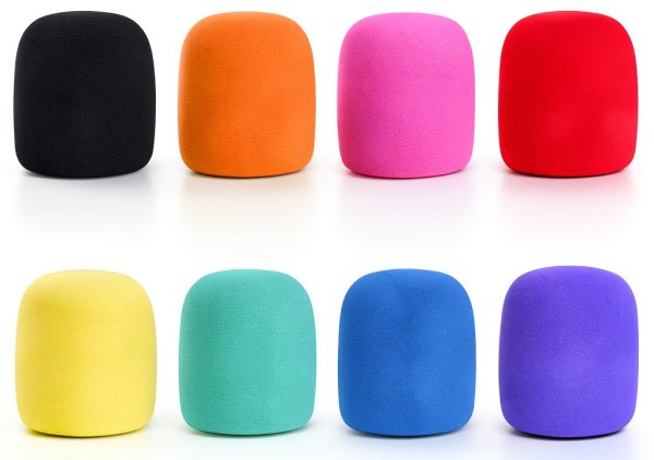 Microphone Windscreen Foam Cover 8 Pack Multi-Color by ChromLives-1