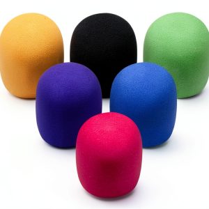HTX Microphone Windscreen Set 6 Pack Foam Covers 2.8x2.4in Colorful-0