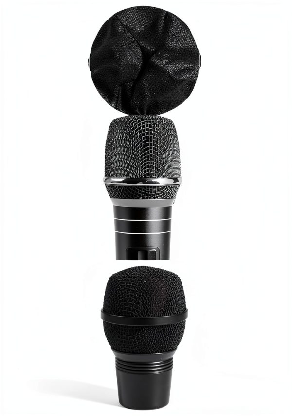Black Mic Cover 100pcs Disposable Non-Woven Microphone Windscreen-1