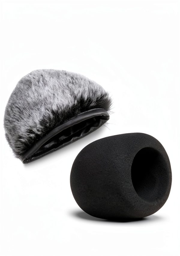 Hufopik Microphone Windscreen Furry Foam Cover Black Gray 3.1x3x2.45in-1