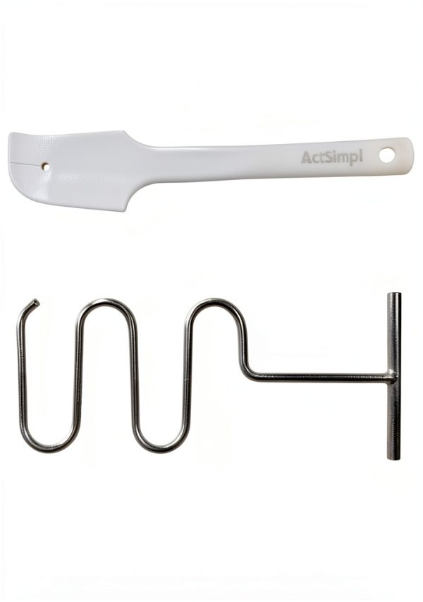 Natural Peatnut Butter Stirrer Kit ActSimpl Steel Handle & Scraper-3