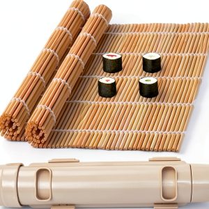 Sushi Bazooka Wtpncil Bamboo Rolling Mat Kit 3 Piece DIY Kimbap-0