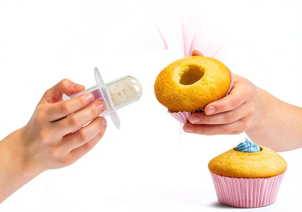 2pcs Cupcake Tools Muffin Cake Pastry Model Plunger Cutter Decorating Plastic Cake Digging Holes Device Filling - Cupcake Hole Punch-6