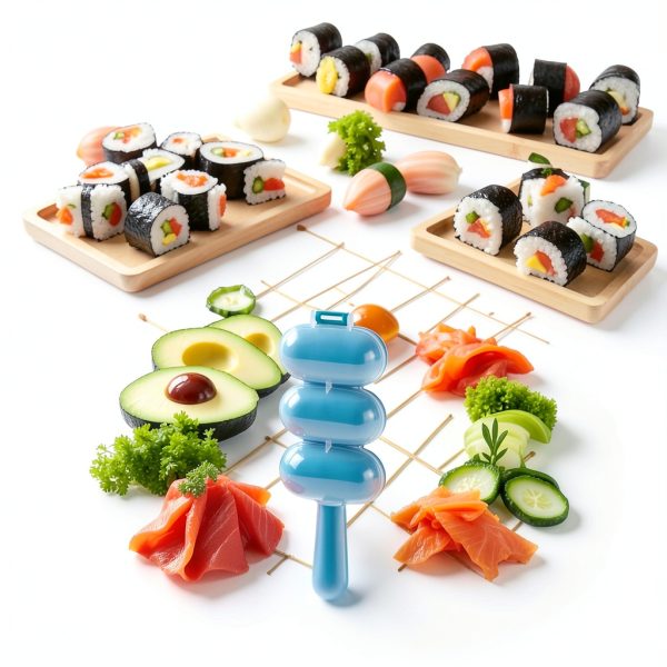 Blue Rice Ball Maker Junfamilee Shake Mold Sushi Compact DIY Kit-2