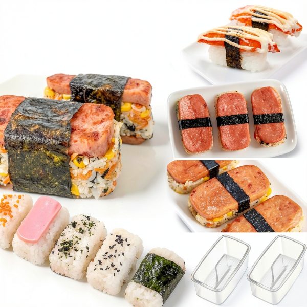 Musubi Press Mold Kit DIMVKA 2 Pack Rice Press with SPAM Slicer-5