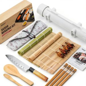 ISSEVE Sushi Bazooka Maker with Bamboo Mats and Chopsticks, DIY Sushi-0