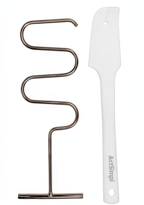 Natural Peatnut Butter Stirrer Kit ActSimpl Steel Handle & Scraper-4