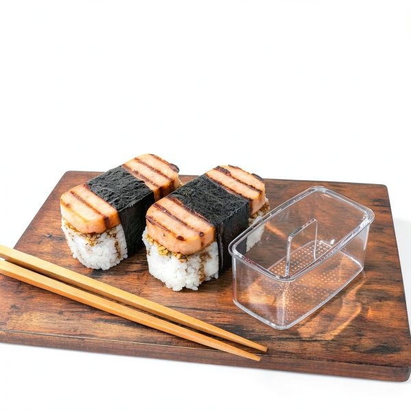 3-Piece Clear Musubi Maker Kit with Luncheon Meat Slicer - Non-Stick Onigiri Press Mold, BPA-Free Sushi Mold for Hawaiian Musubi-1