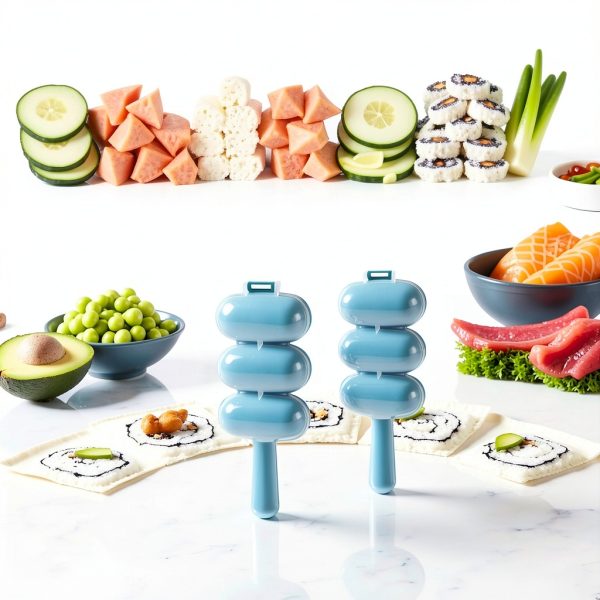Blue Rice Ball Maker Junfamilee Shake Mold Sushi Compact DIY Kit-5