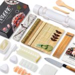 ISSEVE Sushi Making Kit, 25 in 1 Sushi Bazooka Maker with Sushi Molds, Bamboo Mat, Bamboo Chopsticks, Sushi Knife,Nigiri Mold,Onigiri Mold,Musubi mold,DIY Sushi Roller Machine-0