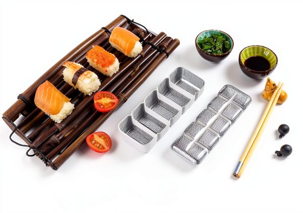 FUNGYAND Sushi Making Kit, 27-in-1 Professional Maker Set with Bazooka Roller, Nigiri & Musubi Presses, Bamboo Mats, Knife, Chopsticks, Ceramic Dishes - Ideal for Beginners-3